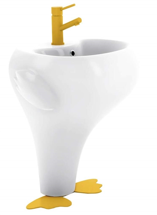 Раковина детская напольная CREAVIT Ducky белая, лапки желтые (DC052-00CB00E-0000) 10211 - фото 1338