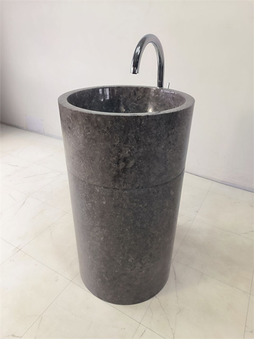 Раковина каменная из натурального мрамора 50*50*90см INDO-MARKET  Silinder MN-63225 отдельностоящая, цвет серый мрамор 26171 - фото 1724