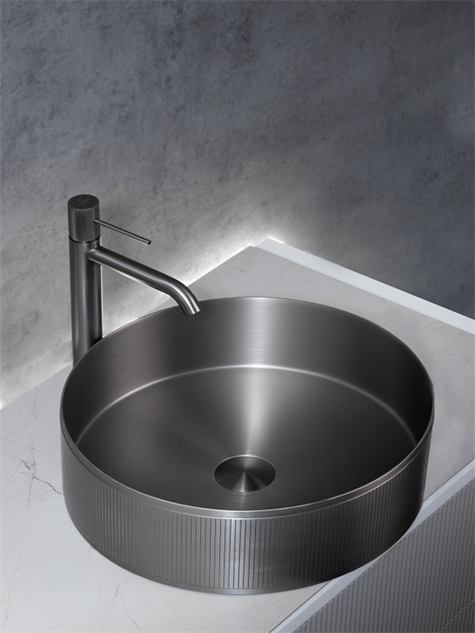 Раковина AltroBagno Costoso 001006 MtGr из нержавеющей стали, графит (оружейная сталь) 26191