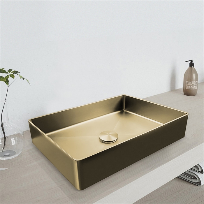 Раковина AltroBagno Astro 001017 OrSp из нержавеющей стали, матовое золото 26199