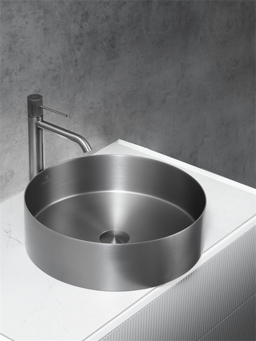 Раковина AltroBagno Luna 001002 MtGr из нержавеющей стали, графит (оружейная сталь) 26204