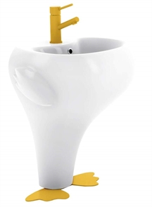 Раковина детская напольная CREAVIT Ducky белая, лапки желтые (DC052-00CB00E-0000) 10211