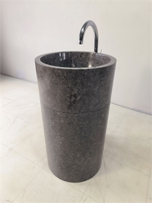 Раковина каменная из натурального мрамора 50*50*90см INDO-MARKET  Silinder MN-63225 отдельностоящая, цвет серый мрамор 26171