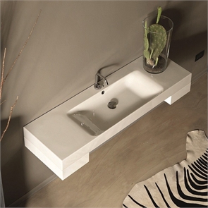 Раковина подвесная/накладная 140х45см c 1отв под смеситель, цвет белый KERASAN Cento (353501*1) 26181