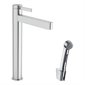 Смеситель для раковины, высокий, однорычажный, Hansgrohe Finoris 260 с набором для биде со шлангом 1,60 м цвет хром (76220000) 10049