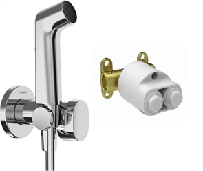 Гигиенический душ Hansgrohe EcoSmart+ S 1jet со смесителем и скрытой частью 29235180 хром глянец (29232000S) 10062