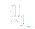 Поручень настенный откидной 800*230 мм, Aquatek POR-0000004, нержавеющая сталь (POR-0000004) 10163