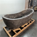 Ванна каменная из натурального мрамора 195*80*75 INDO-MARKET WM-65586 отдельностоящая, цвет серый мрамор 0206