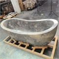 Ванна каменная из натурального мрамора 195*80*75 INDO-MARKET WM-65586 отдельностоящая, цвет серый мрамор 0206