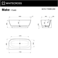 Ванна WHITECROSS (Вайткросс) Make 170x80 (белый мат) иск. камень (0219.170080.200) 10047