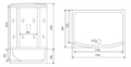 Душевой бокс (кабина) прямоугольный 150*88*220 Timo Lux T-7750 NEW (T-7750(NEW)) 10119
