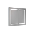 Алюминиевый зеркальный шкаф 900*700*133, крепеж, две зеркальных дверцы, две стекл.полки, круговая подсветка, сенсорное управление, антизапотевание AQUATEK AQ7904-MLC (AQ7904-MLC) 10140
